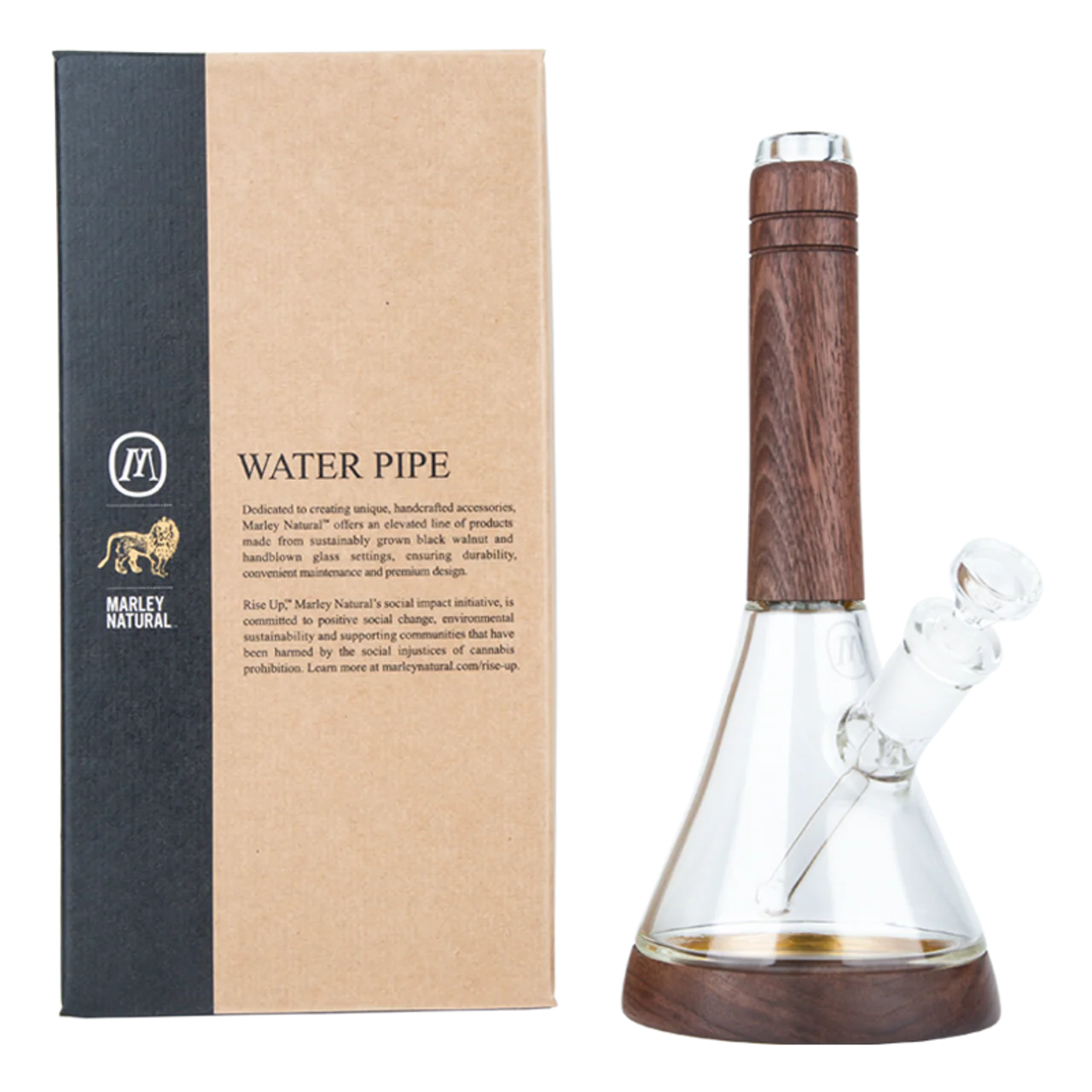 Marley Natural Glass & Walnut Water Pipe- $10 OFF - Image 3