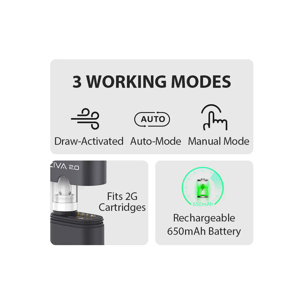 Yocan Ziva 2.0 - 510 Battery w/ Auto Mode-13% OFF - Image 11